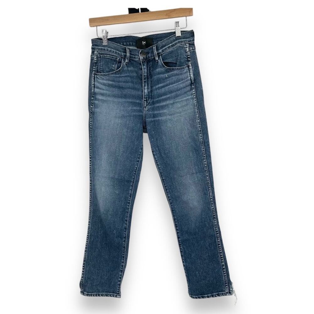 3x1 Made Here Straight Leg Distressed Hem Denim Jeans‎ Women's 27 Blue